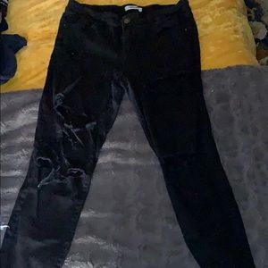 Black distressed jeans